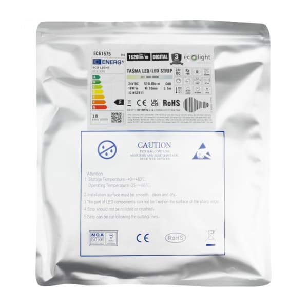 LED COB CCT DIGITAL 24V 576 18W/m 1620lm/m 5m digital Ecolight