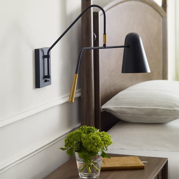 Loft væglampe sort guld Simon 1xE27 60W Feiss
