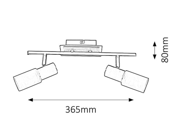Takspotlight krom / vit E14 2x40W Logan 6097 Rabalux