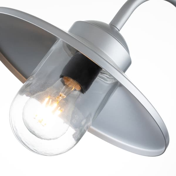 Utomhusvägglampa med sensor silver E27 60W Klampenborg Elstead