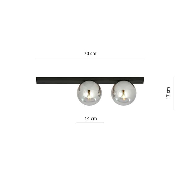 Emibig loftlampe 2xE14 40W FIT 2 SORT/GRAFIT 1122/2