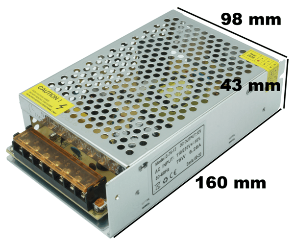 LED-virtalähde 12V DC IP20 6.25A 75W Idealed ID-3002