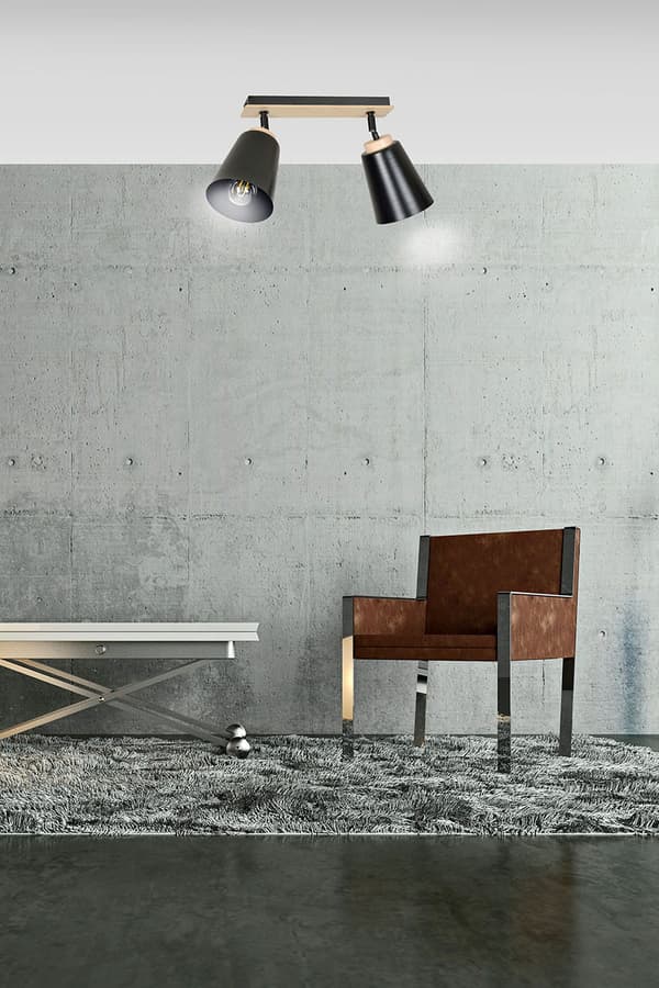 LOFTLAMPE Emibig 2xE27 60W ATLAS 2 BLACK 725/2