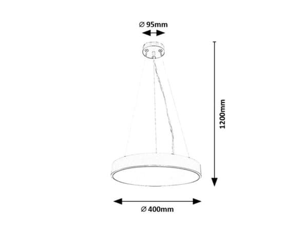 Moderne LED pendellampe 36W sort farve 71039 Tesia Rabalux