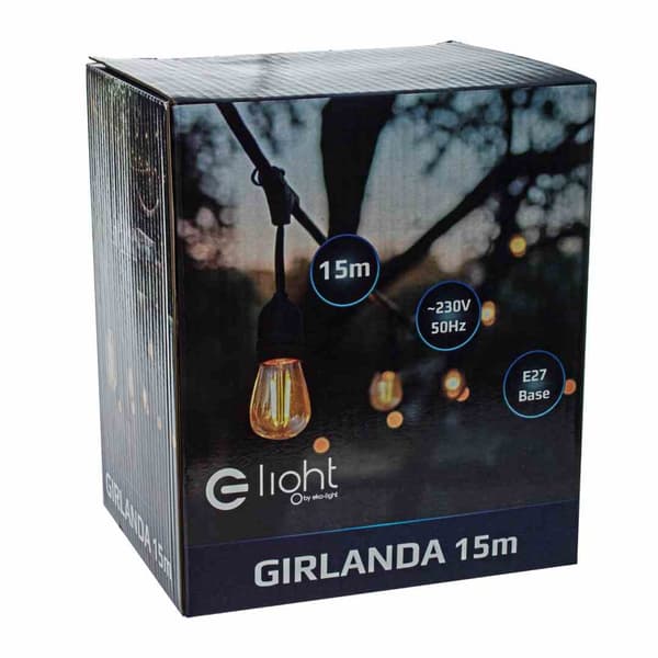 LED-ljusslinga Eko-light 15m EKO6932 svart