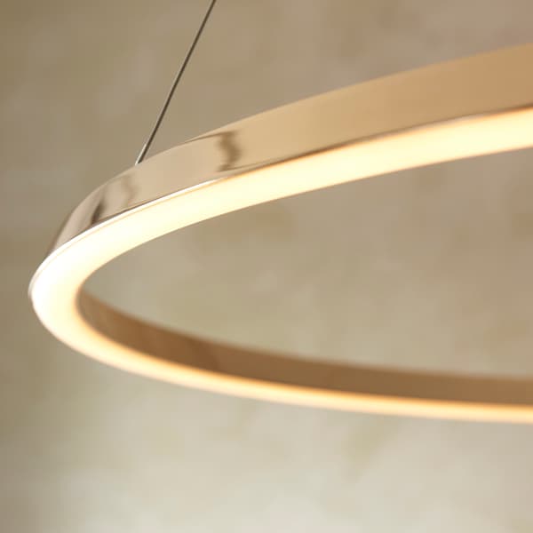 Moderne pendellampe Ø80cm guld ring LED 43.5W STATEN Endon