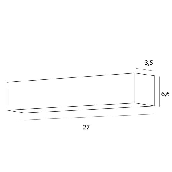 Moderne hvid rektangulær LED loftslampe 14W X-LINE Maxlight