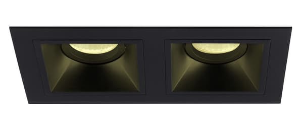 Infälld armatur svart rektangulär 2xGU10 50W HIT Maxlight
