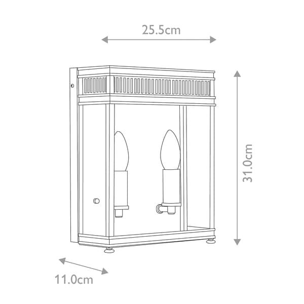 Utomhusvägglampa Borstad mässing E14 40W Holborn Elstead