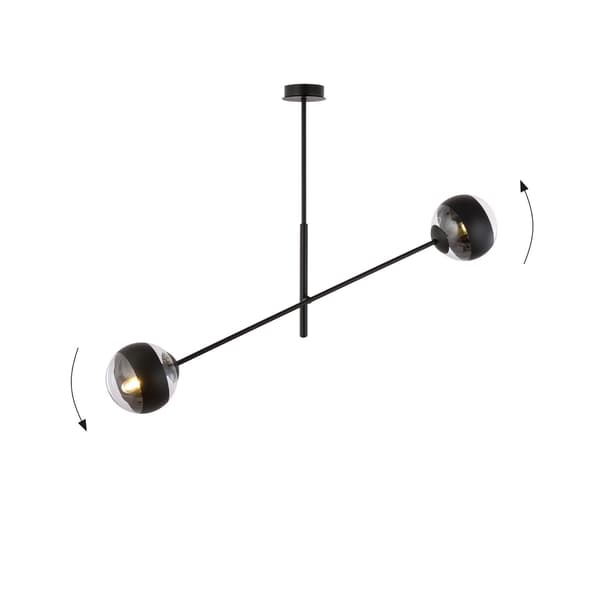 Emibig pendellampe 2xE14 40W LINEAR 2 BLACK/STRIPE 1168/2