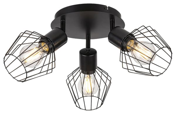 Loftspot sort E27 3x40W Belano 3536 Rabalux