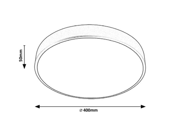 Loftlampe 40 cm LED 36W mat sort rund Tesia 3314 Rabalux