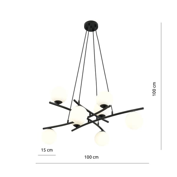 Pendel lysekrone ESSA 8 OPAL Emibig 1201/8