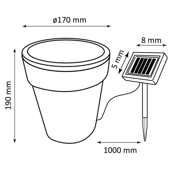 LED solcellelampe POT hvid POT 315601 Polux