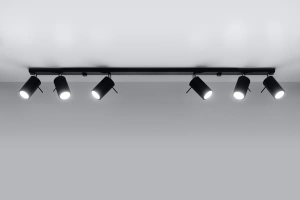 Loftlampe RING 6L Sort Sollux Lighting SL.0334