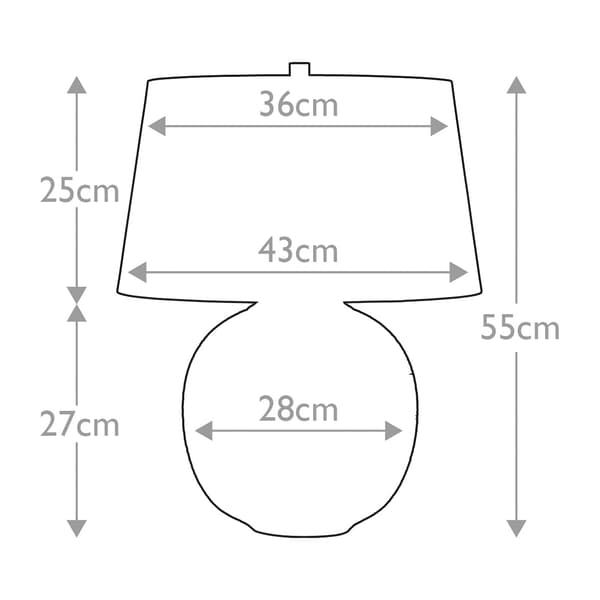 Bordlampe porcelæn sølv Caesar E27 60W Elstead