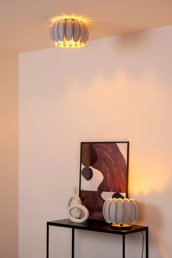 Bordlampe grå moderne blomst E27 Spencer Lucide