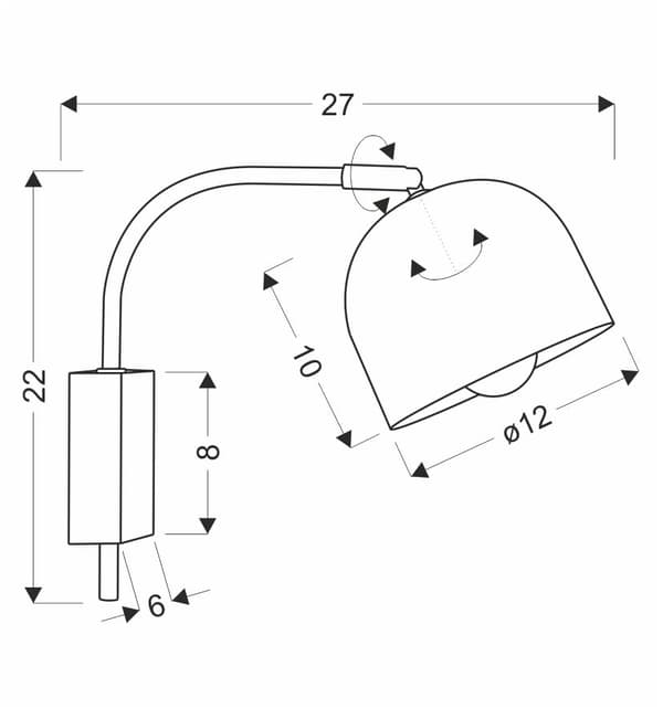 Candellux RUPI 1xE27 21-75482 -seinävalaisin
