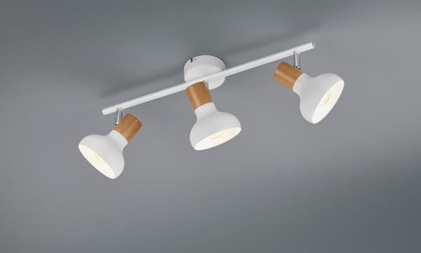 Takspotlight trippel vit rörlig 3xE14 10W Latika RL