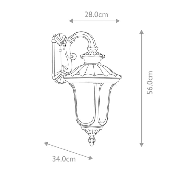 Klassisk svart utomhusvägglampa E27 60W Chicago Elstead