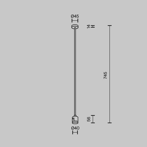 Loftmontering med lige strømstik 75 cm messing FLARITY Maytoni Technical