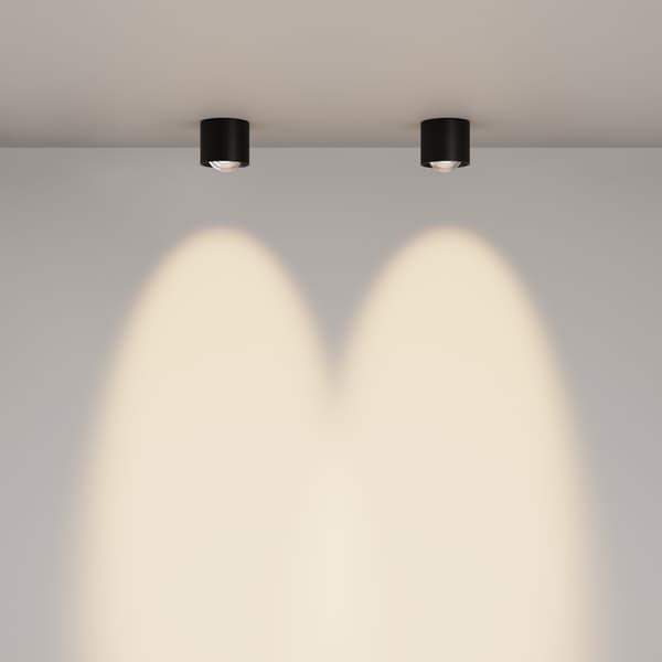 Loftlampe moderne sort rund halvkugleformet linse LED 15W LENS Maytoni Technical