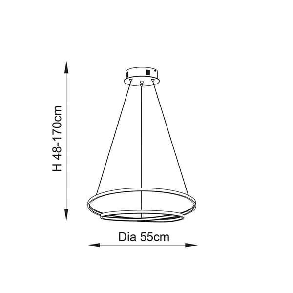 Moderne guld pendel to LED-ringe 31.5W SCRIBBLE Endon