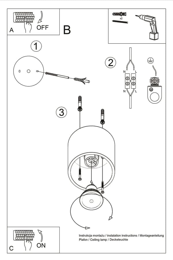 Spot ORBIS 1 Musta Sollux Lighting SL.0016