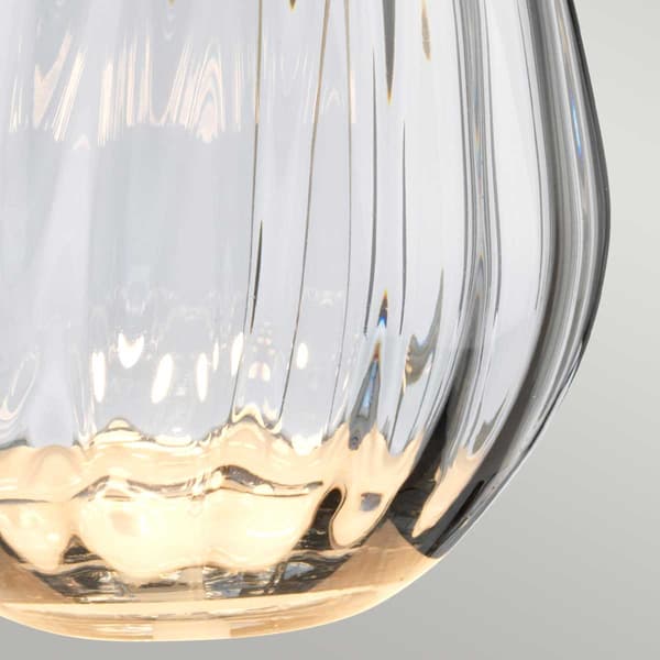 Bordlampe røget glas med grå skærm 60 cm Lena E27 60W Elstead