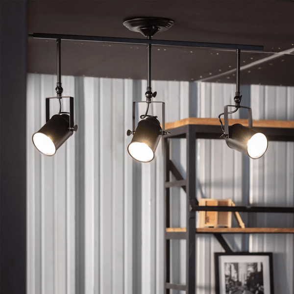 Retro Loft Sort Loftlampe 50cm 3xE27 Abruzzo Tutti