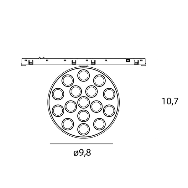 LED skinnespot 12W sort rund 2700-5000K ZIGBEE- MICRO11 Maxlight