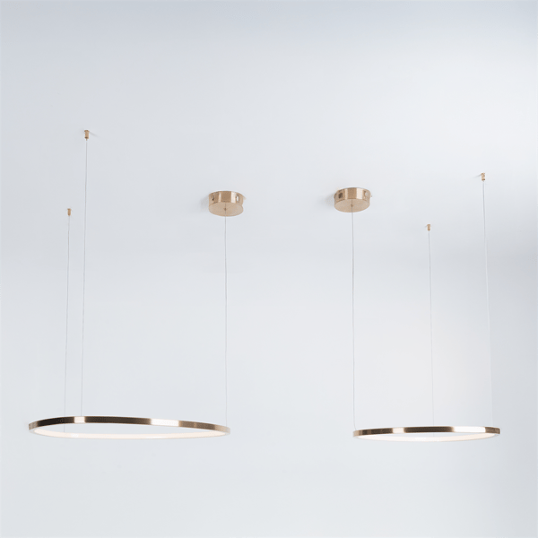Moderne kobberbørstet pendellampe 3 LED-ringe 130W CAYENNE Maxlight