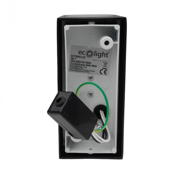 Ulkoseinävalaisin 2xGU10 IP44 alumiini musta Ecolight EC79085