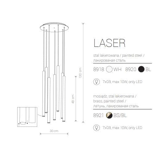 Nowodvorski LASER sort stål pendel lysekrone 8920