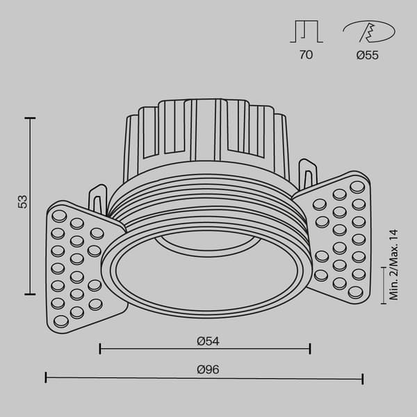Infälld modern mässings-LED-spotlight 7W RUND Maytoni Technical