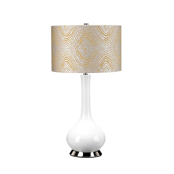 Bordslampa keramik gul vit 69 cm Milo E27 60W Elstead