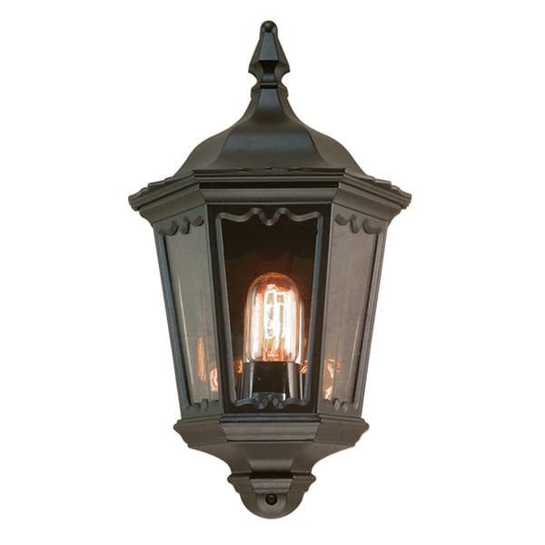 Svart vägglampa utomhus E27 60W Medstead Elstead