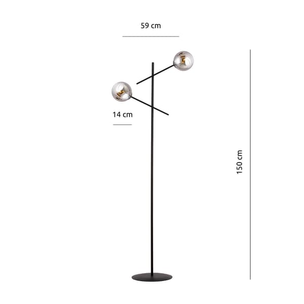 Emibig gulvlampe 2xE14 40W LINEAR LP2 SORT/GRAFIT 1167/LP2