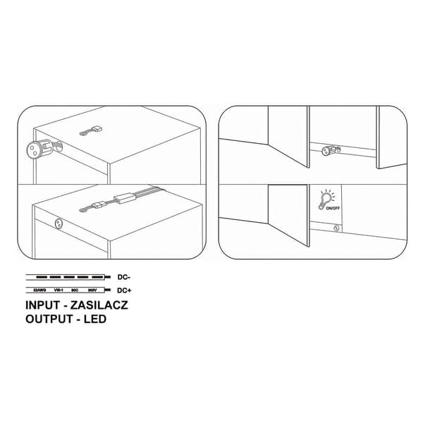 LED-sensorafbryder til skabe sort 60/100W 12-24V Idealed