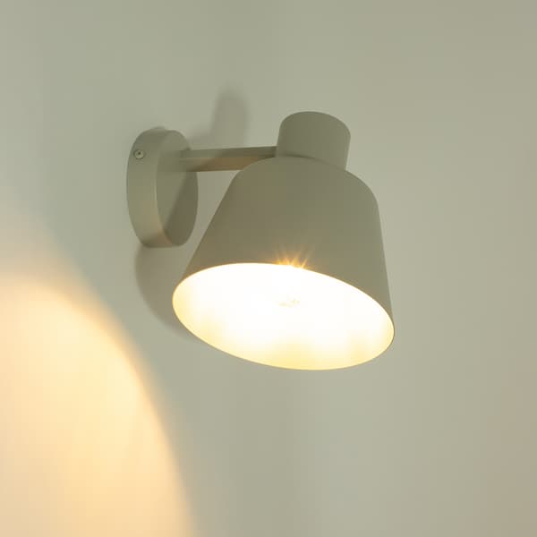 Klassisk vägglampa grå-beige för sovrum vardagsrum 1xE27 15W DUNKA Sigma Lighting