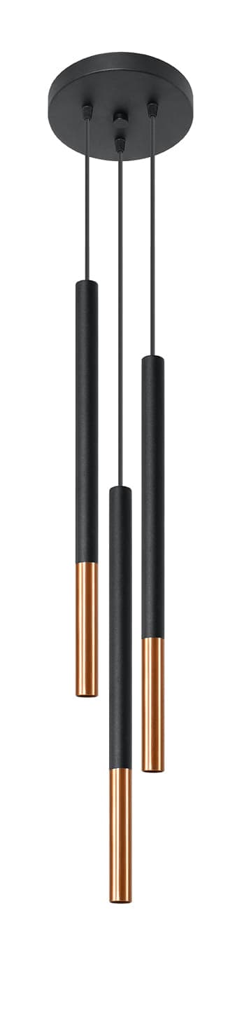 MOZAICA 3P pendellampe sort/kobber Sollux Lighting SL.0890