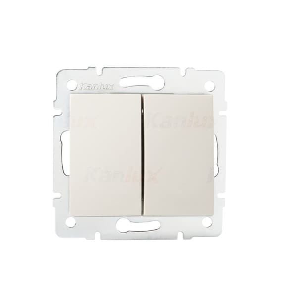 Kanlux 25126 LOGI dobbelt afbryder, cremefarvet
