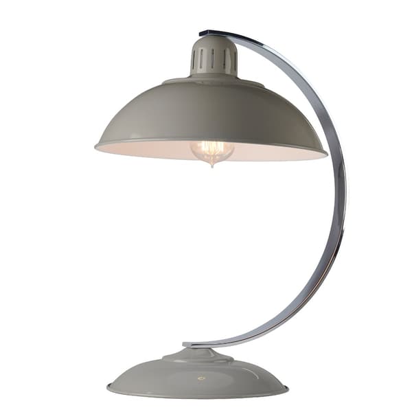 Bordslampa retro grå krom Franklin E27 60W Elstead