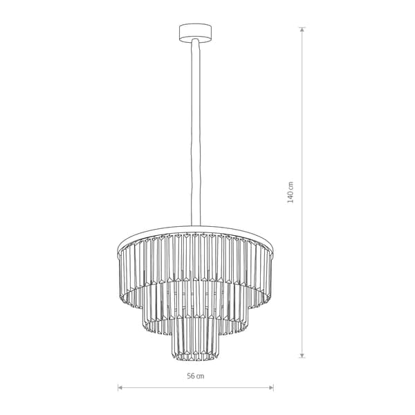 Krystal lysekrone pendel Nowodvorski CRISTAL 7616 stål, sort