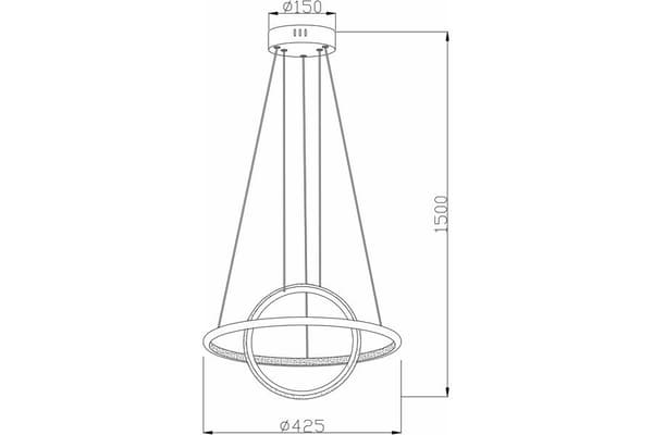 Pendellampa modern svart 2 ringar Gravity LED 36W REA342901-30 Reality