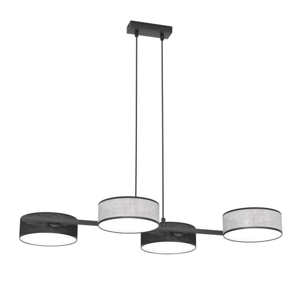 Pendellampe elegant sort-grå runde lampeskærme 4xE14 10W DRUMZ Emibig