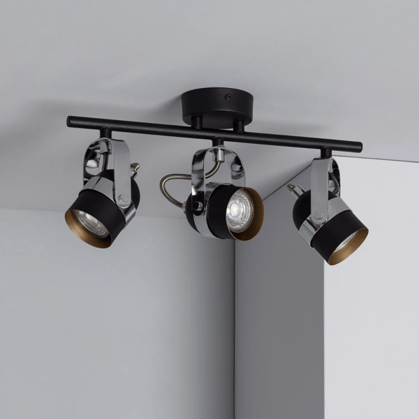 Retro Loft Sort Loftlampe 50cm 3xGU10 Abruzzo Hilton
