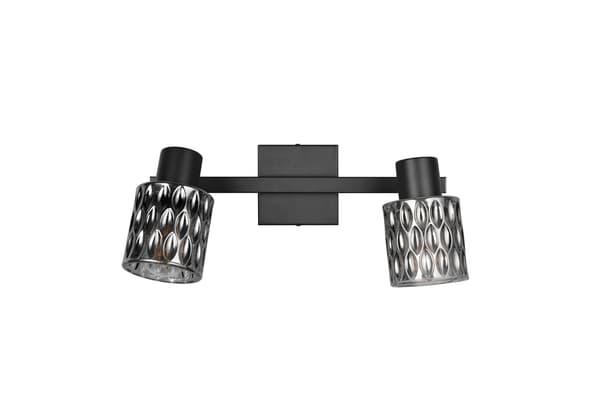 Loftlampe moderne sort røgfarvede dekorative skærme 2xE27 10W JACK RL