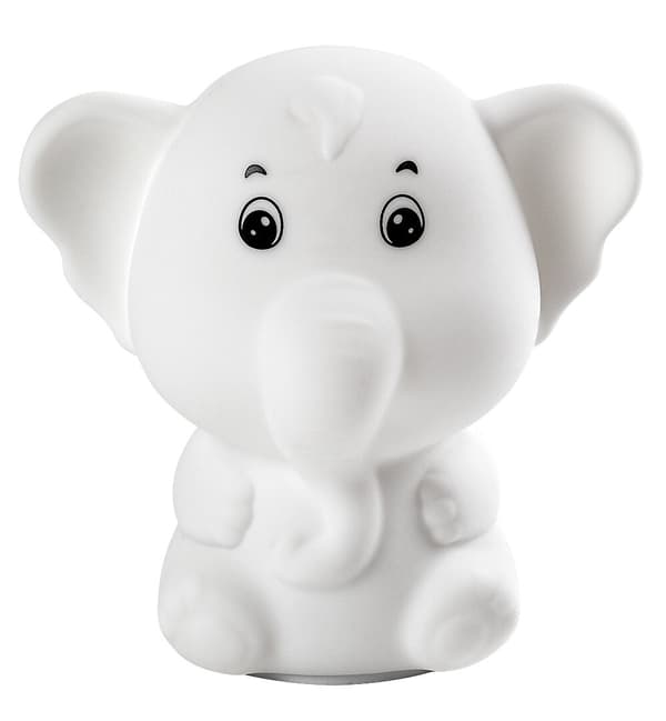 Bärbar barnlampa vit elefant LED 0.05W Lightimals Rabalux