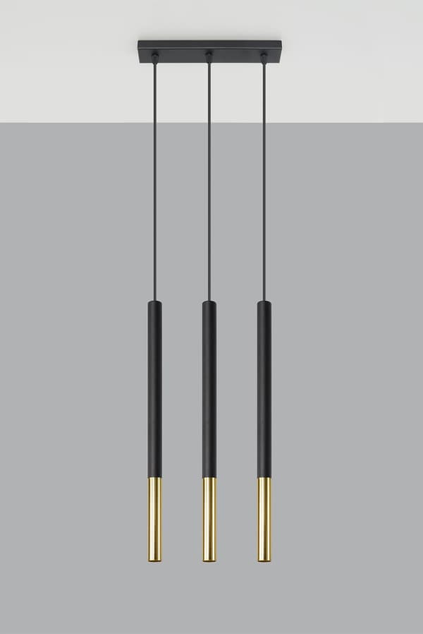 MOZAICA 3L pendellampe sort/guld Sollux Lighting SL.0892